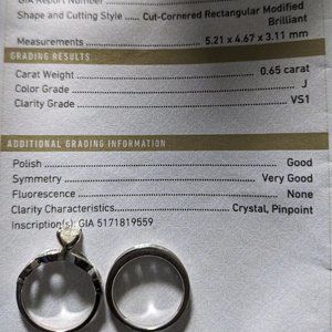 GIA certified diamond engagement ring and wedding band set